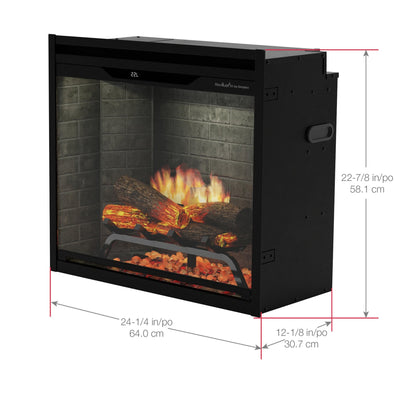 Dimplex Revillusion 24" Built-in Electric Firebox With Black Backer