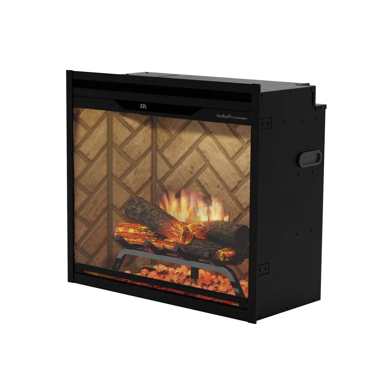 Dimplex Revillusion 24" Built-in Electric Firebox With Herringbone Backer