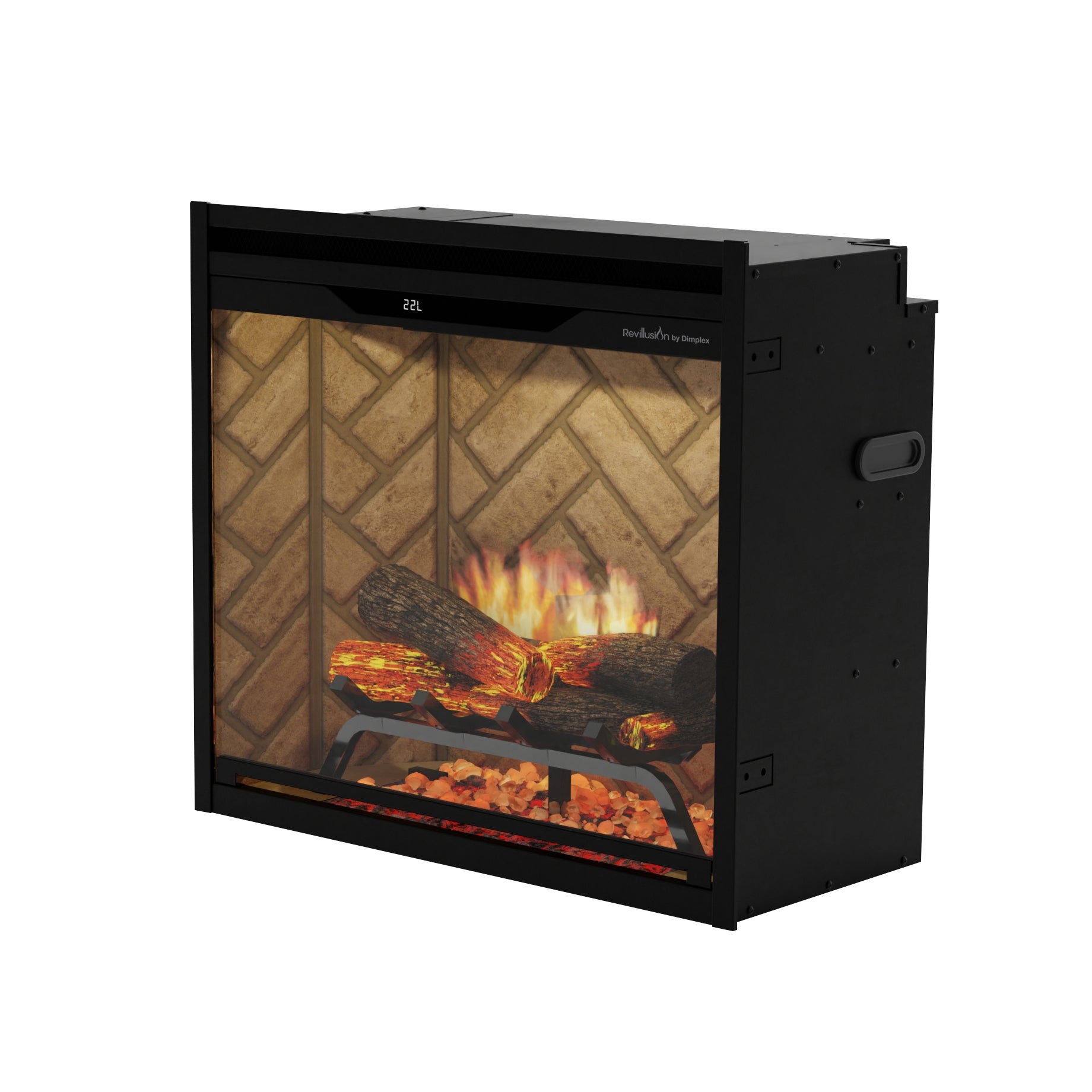 Dimplex Revillusion 24" Built-in Electric Firebox With Herringbone Backer