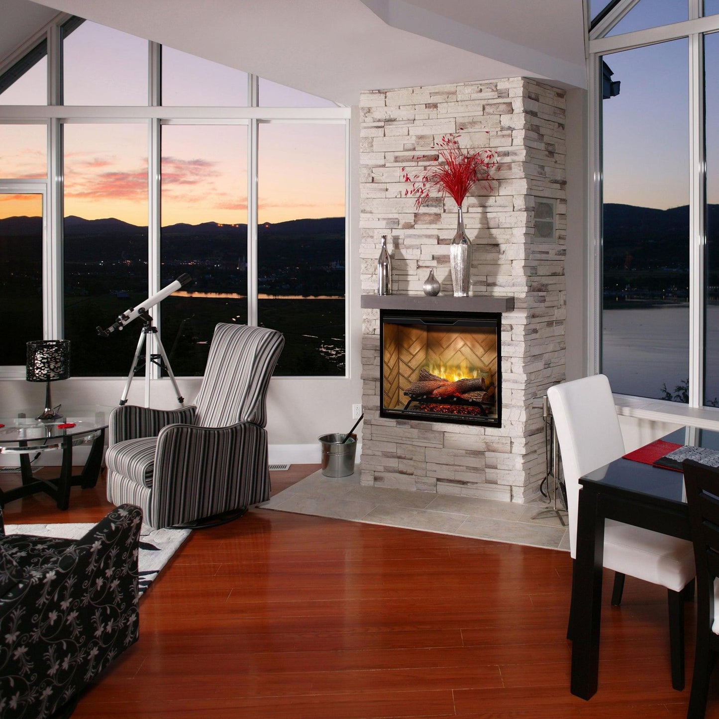 Dimplex Revillusion 30" Herringbone Brick Built-in Electric Firebox With Glass Pane and Plug Kit