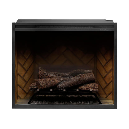 Dimplex Revillusion 30" Herringbone Brick Built-in Electric Firebox With Glass Pane and Plug Kit
