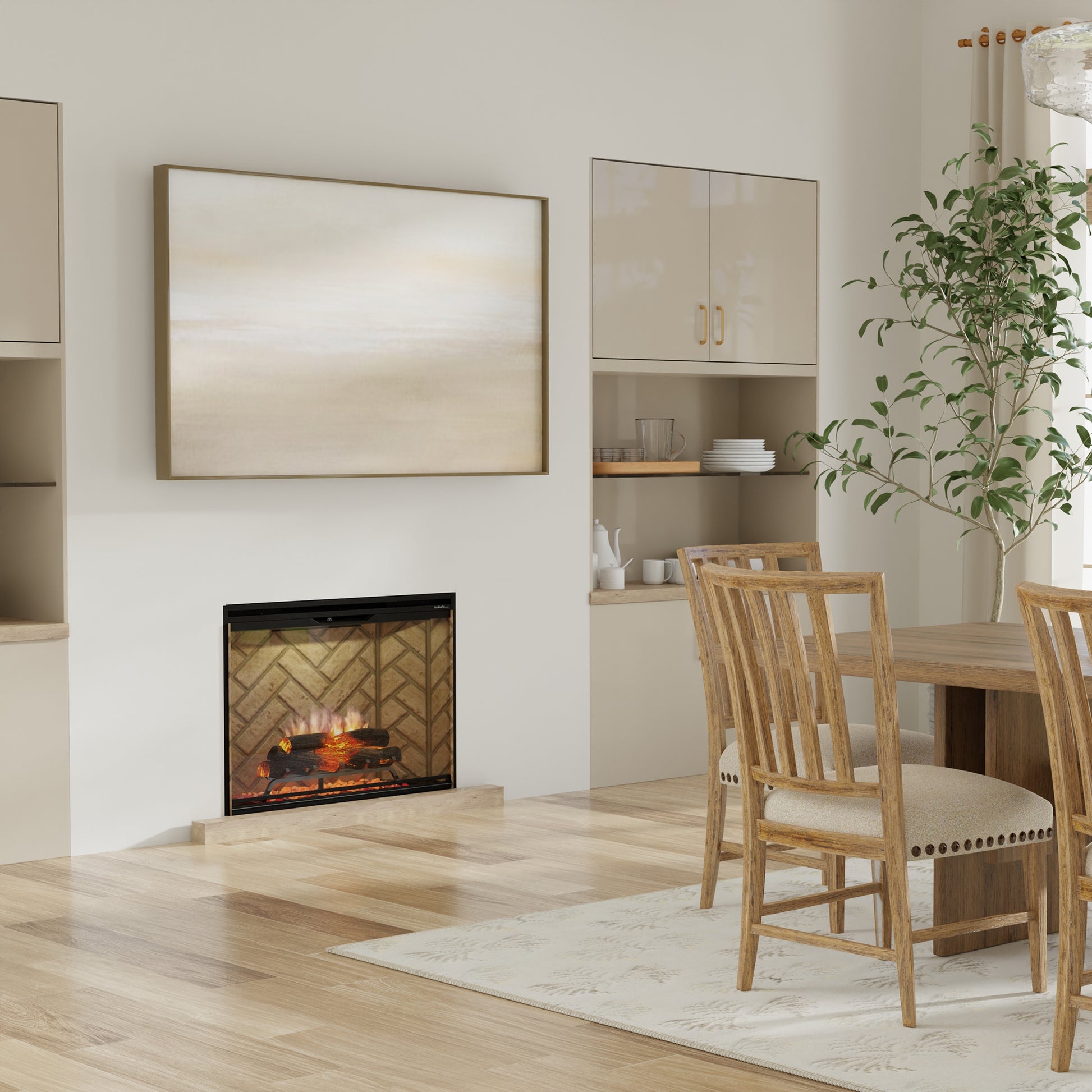 Dimplex Revillusion 36" Built-in Electric Firebox With Herringbone Backer