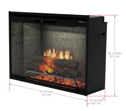 Dimplex Revillusion 36" Built-in Electric Firebox With Herringbone Backer