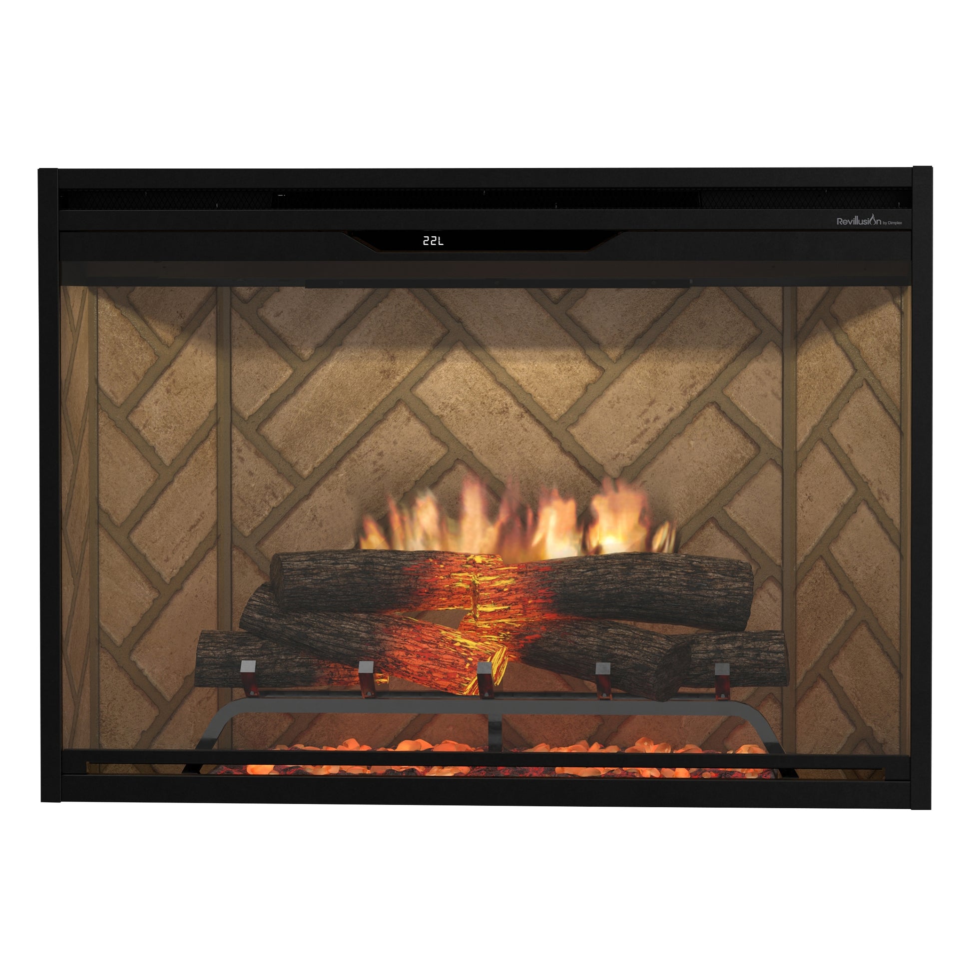 Dimplex Revillusion 36" Built-in Electric Firebox With Herringbone Backer
