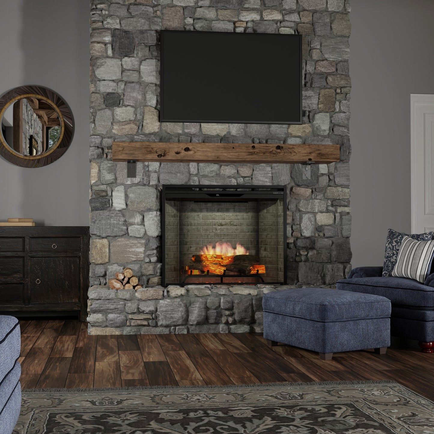 Dimplex Revillusion 36" Built-in Electric Firebox With Neutral Brick Backer