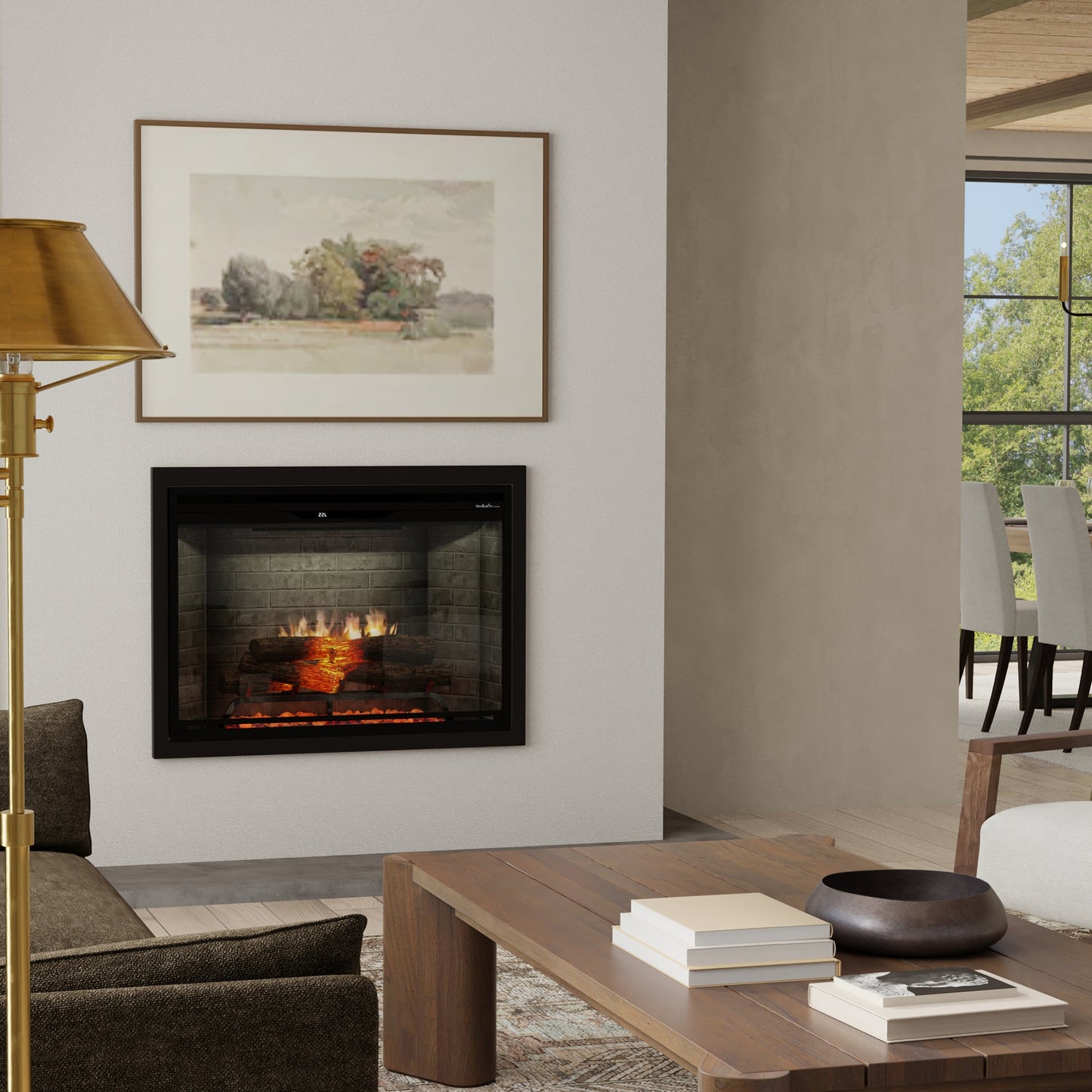 Dimplex Revillusion 36" Built-in Electric Firebox With Neutral Brick Backer
