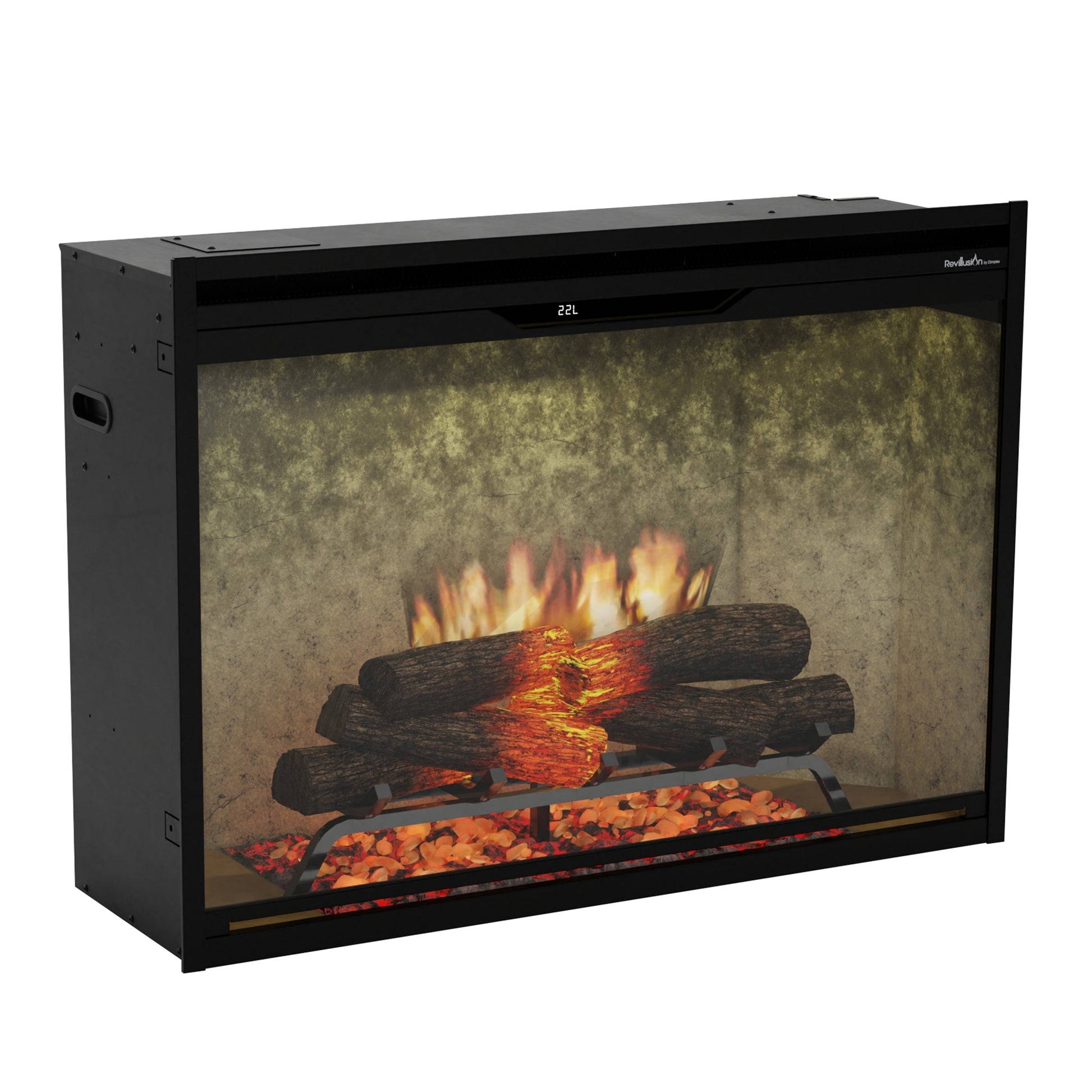 Dimplex Revillusion 36" Built-in Electric Firebox With Weathered Concrete Backer