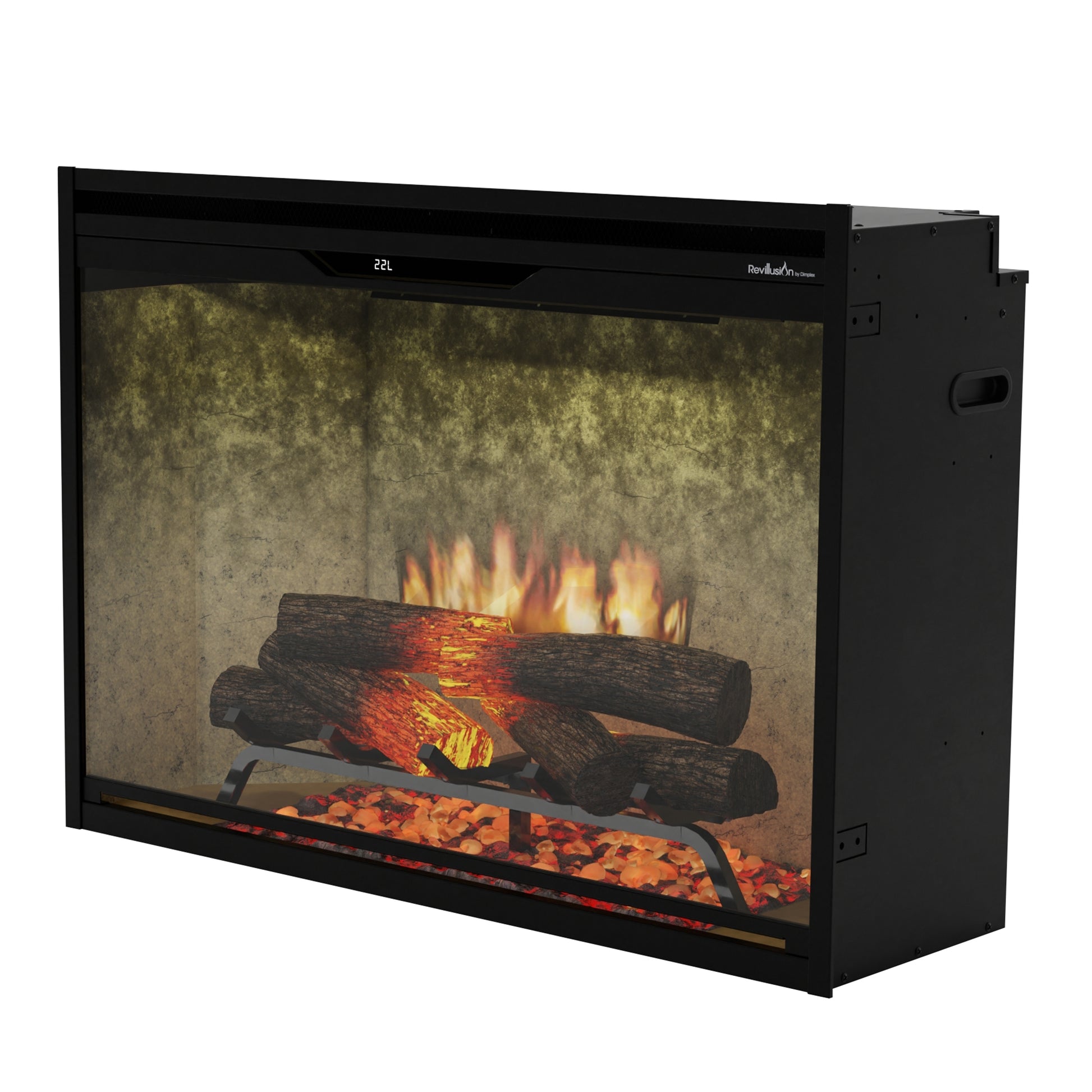 Dimplex Revillusion 36" Built-in Electric Firebox With Weathered Concrete Backer