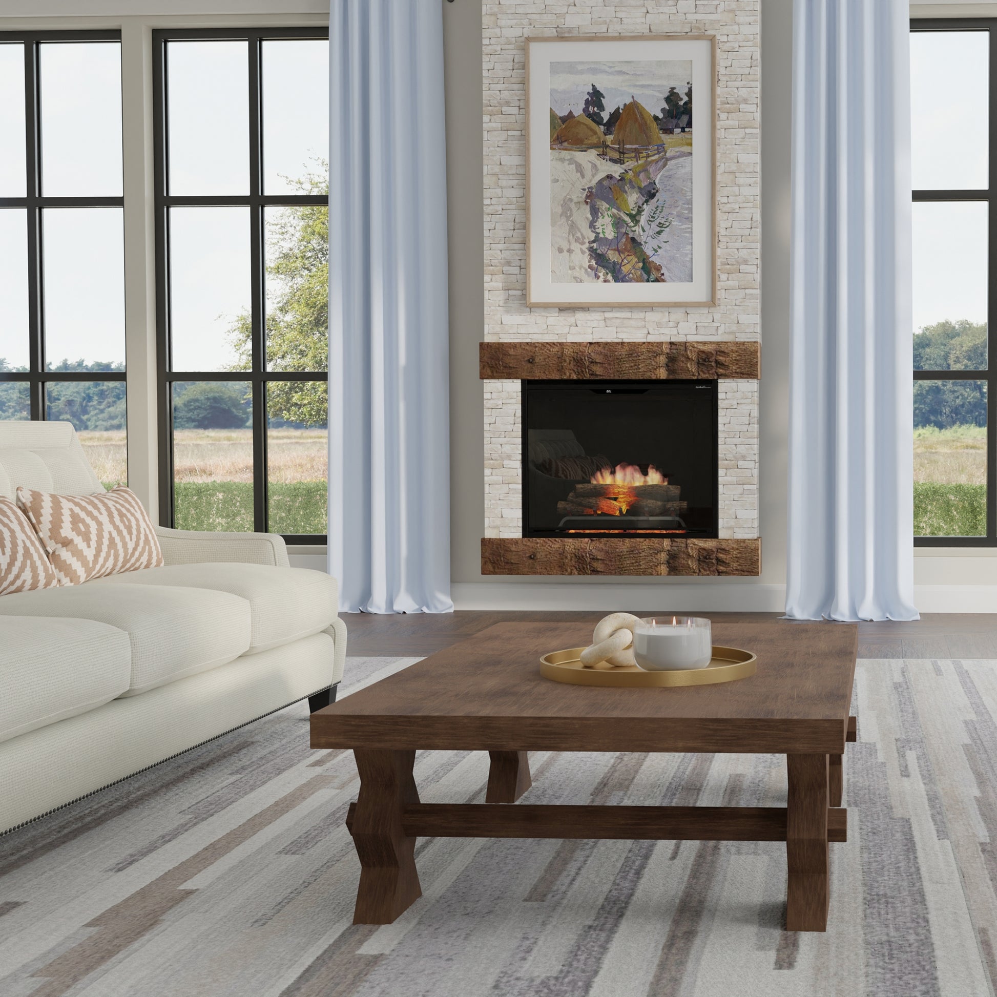 Dimplex Revillusion 36" Portrait Built-in Electric Firebox With Black Backer