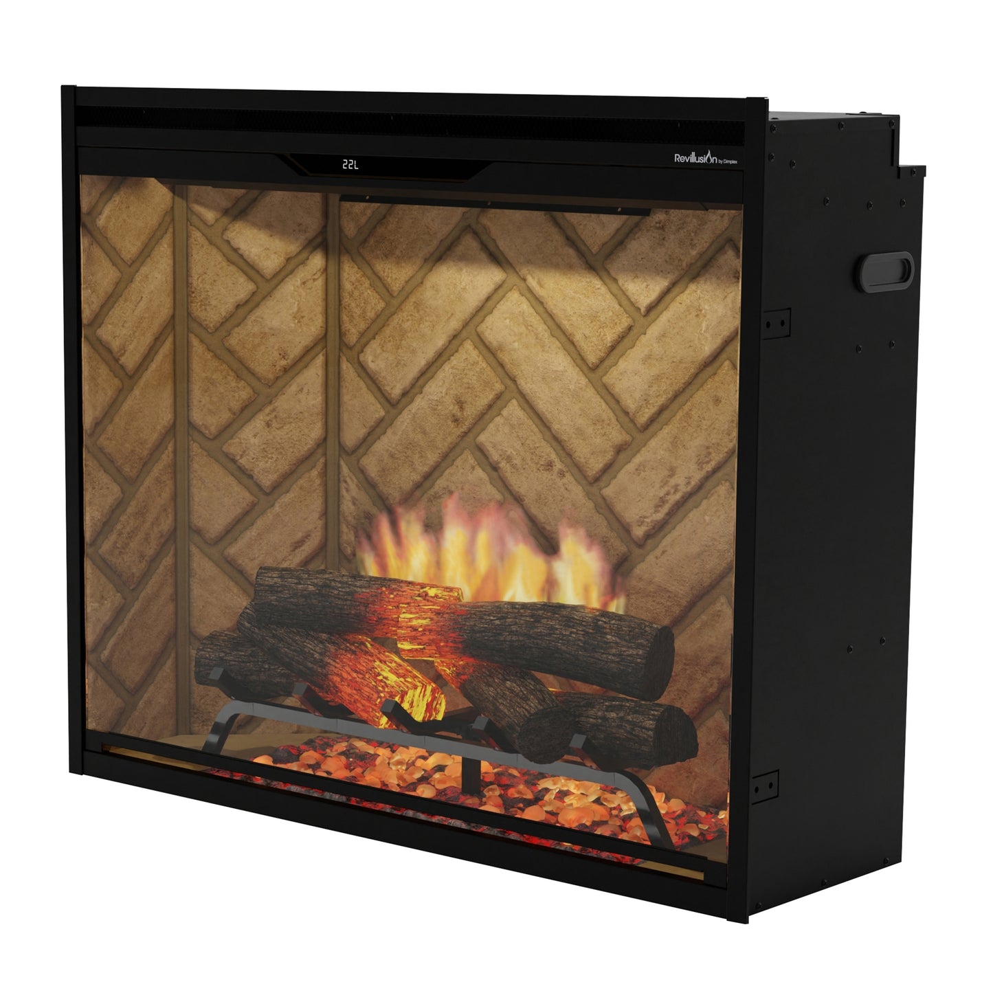 Dimplex Revillusion 36" Portrait Built-in Electric Firebox With Herringbone Backer