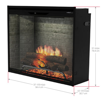 Dimplex Revillusion 36" Portrait Built-in Electric Firebox With Herringbone Backer