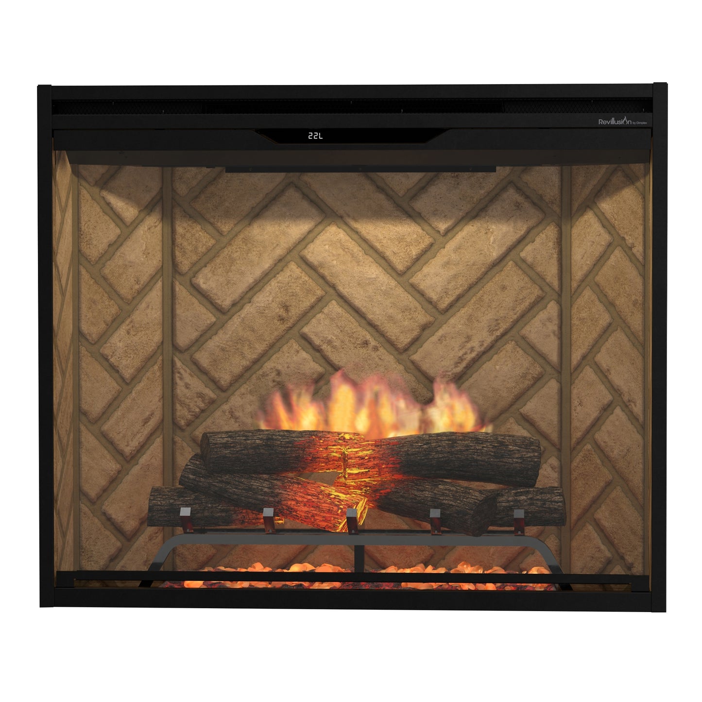 Dimplex Revillusion 36" Portrait Built-in Electric Firebox With Herringbone Backer