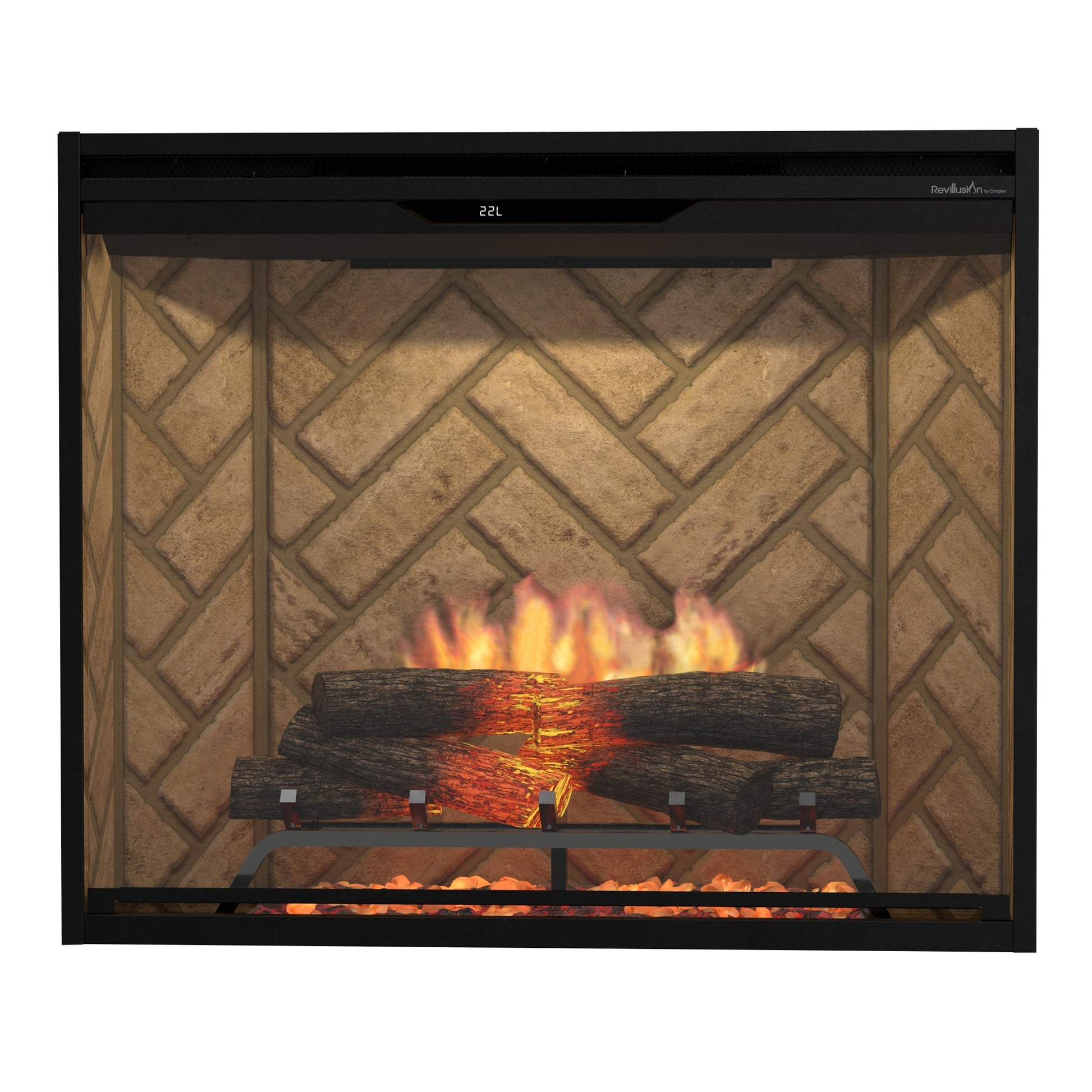 Dimplex Revillusion 36" Portrait Built-in Electric Firebox With Herringbone Backer