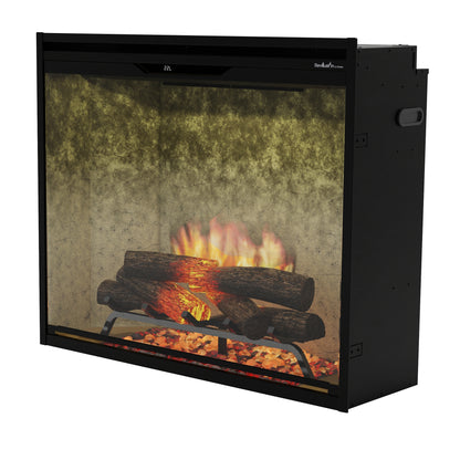 Dimplex Revillusion 36" Portrait Built-in Electric Firebox With Weathered Concrete Backer