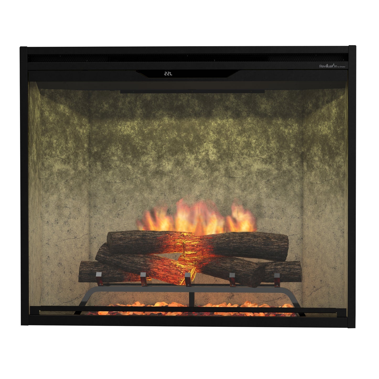 Dimplex Revillusion 36" Portrait Built-in Electric Firebox With Weathered Concrete Backer