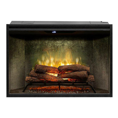 Dimplex Revillusion 36" Weathered Concrete Built-in Electric Firebox With Glass Pane and Plug Kit
