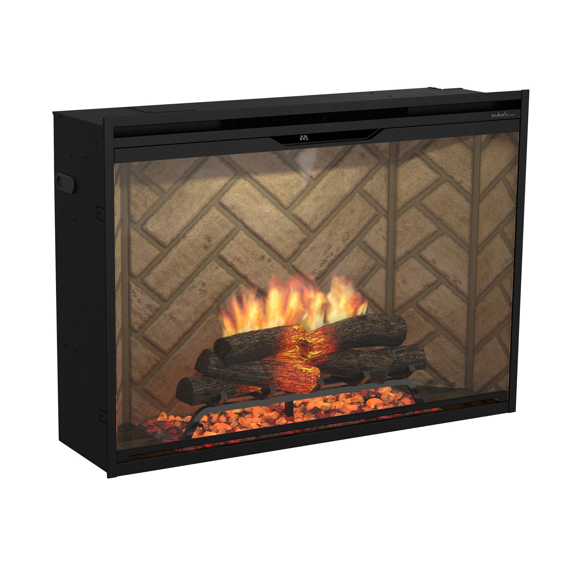 Dimplex Revillusion 42" Built-in Electric Firebox With Herringbone Backer