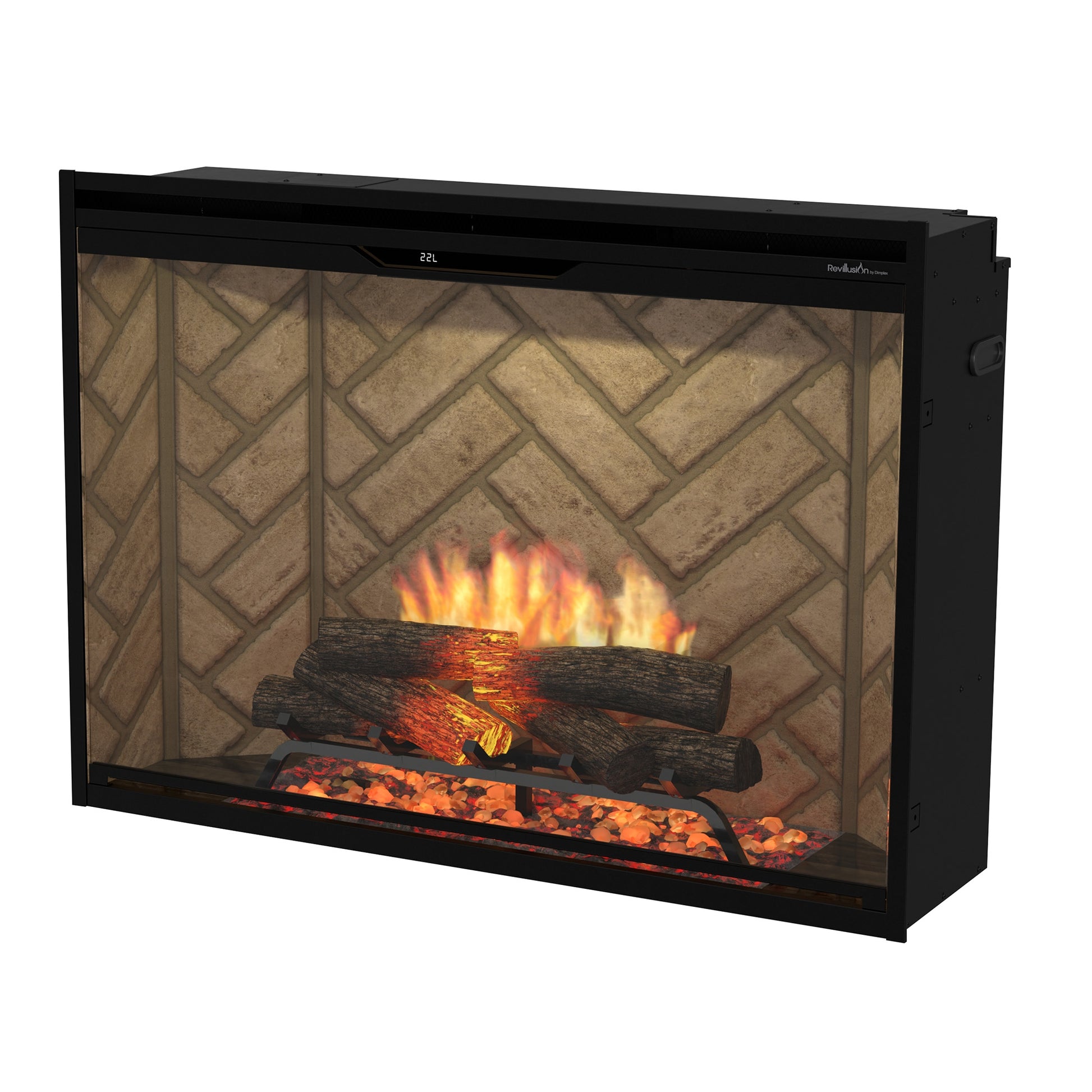 Dimplex Revillusion 42" Built-in Electric Firebox With Herringbone Backer
