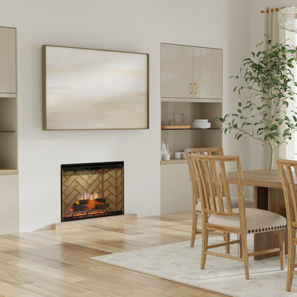 Dimplex Revillusion 42" Built-in Electric Firebox With Herringbone Backer