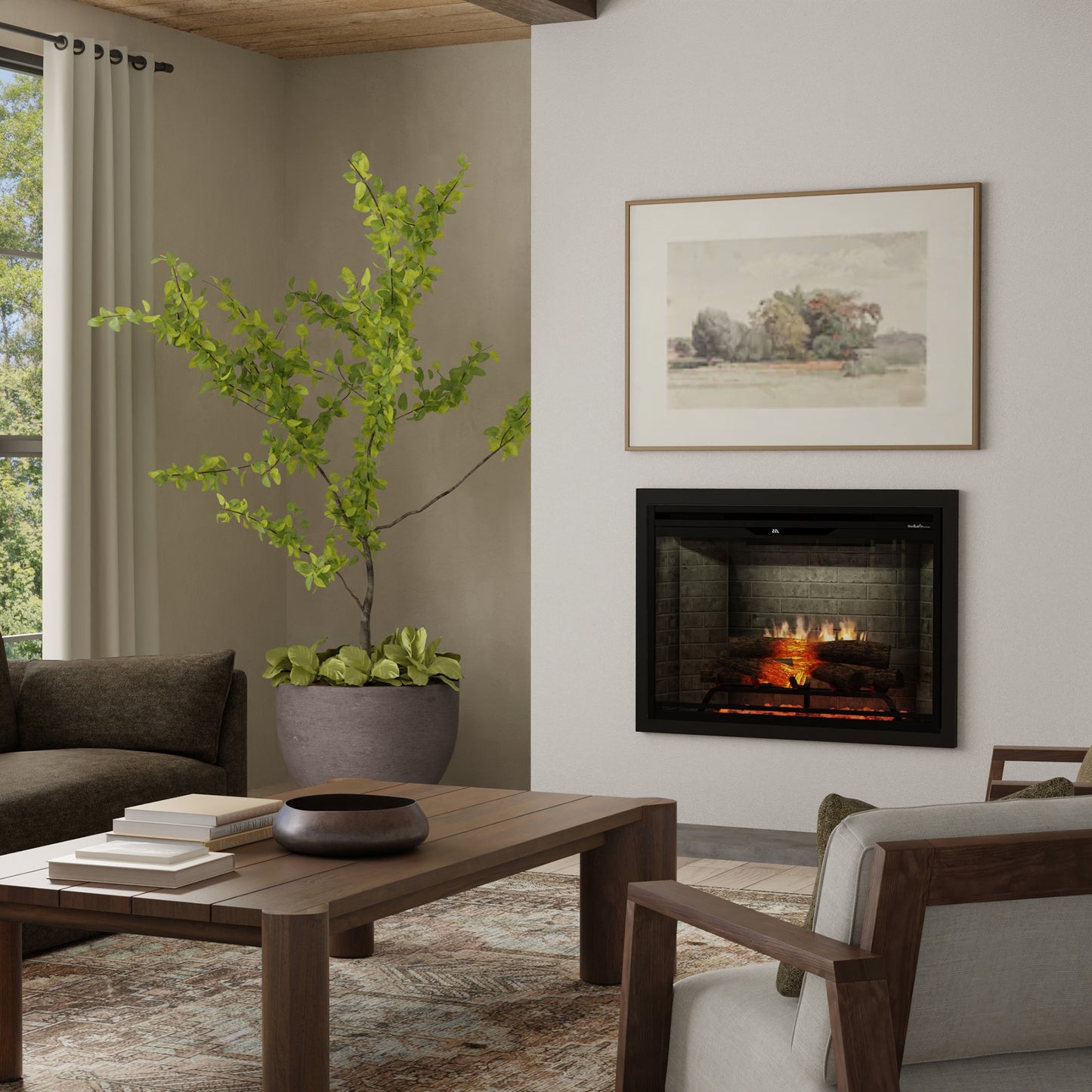 Dimplex Revillusion 42" Built-in Electric Firebox With Neutral Brick Backer