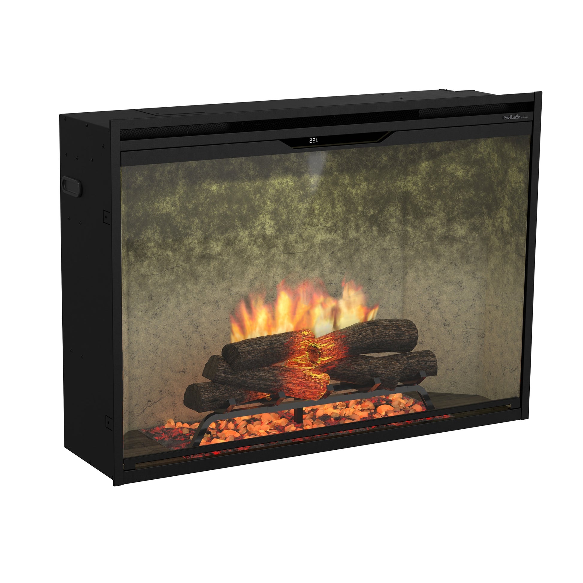 Dimplex Revillusion 42" Built-in Electric Firebox With Weathered Concrete Backer