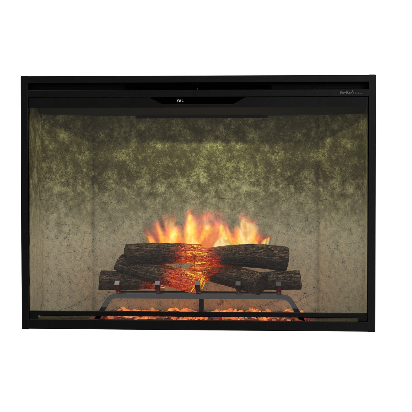Dimplex Revillusion 42" Built-in Electric Firebox With Weathered Concrete Backer