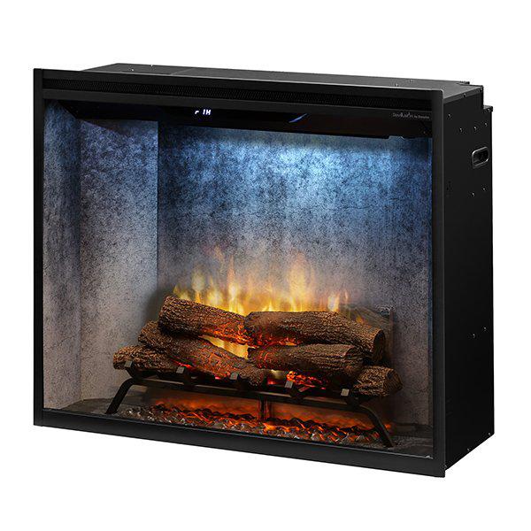 Dimplex Revillusion Portrait 36" Weathered Concrete Built-in Electric Firebox With Glass Pane and Plug Kit