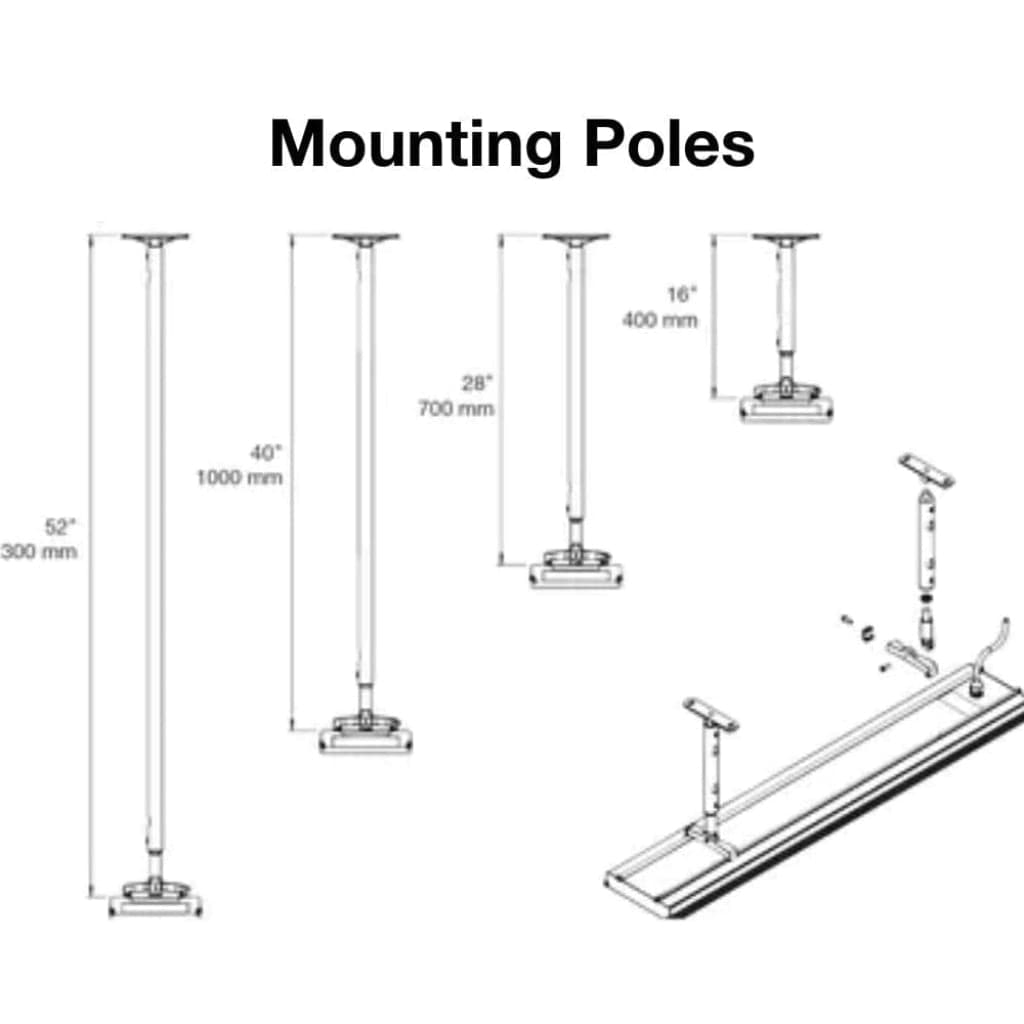 Dimplex Silver Extension Mounting Pole Kit for DLW Series
