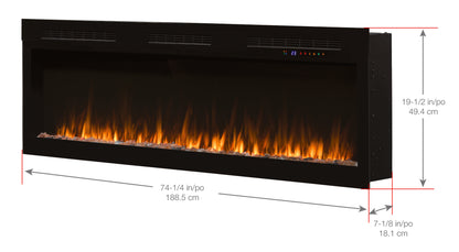 Dimplex Vital Sense 74" Built-in Linear Electric Fireplace