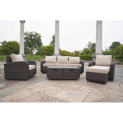 Direct Wicker Brown 5pc Patio Garden Furniture Sofa Sectional Set (Single Item Included)
