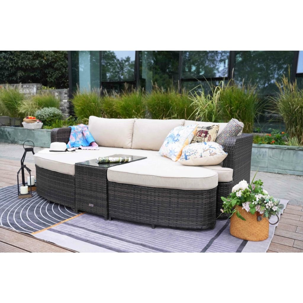 Direct Wicker Cochran 4 Piece Deep Seating Group Daybed with Cushions