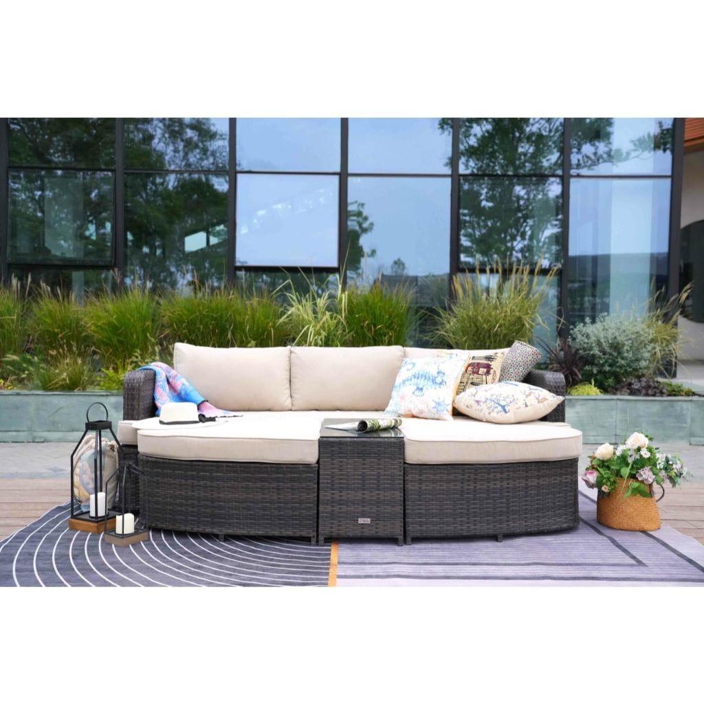 Direct Wicker Cochran 4 Piece Deep Seating Group Daybed with