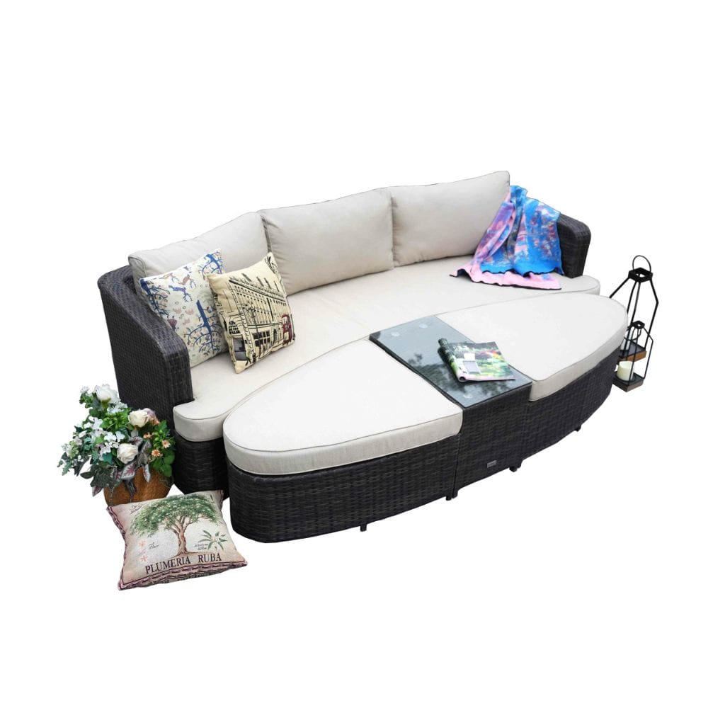 Direct Wicker Cochran 4 Piece Deep Seating Group Daybed with Cushions