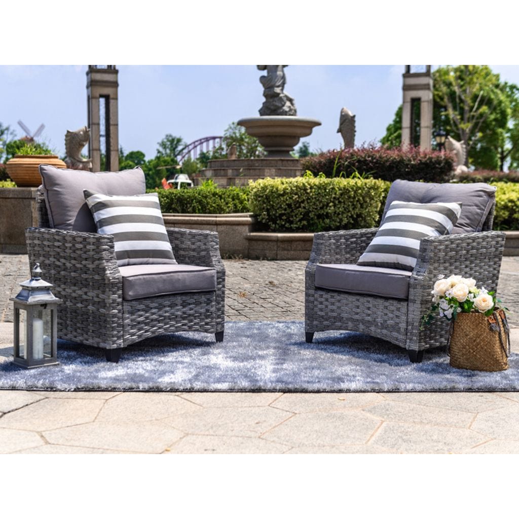 Direct Wicker Convention Sofa Set With Fire Pit Coffee Table