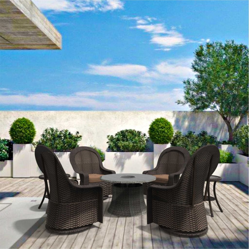 Outdoor wicker bistro online table