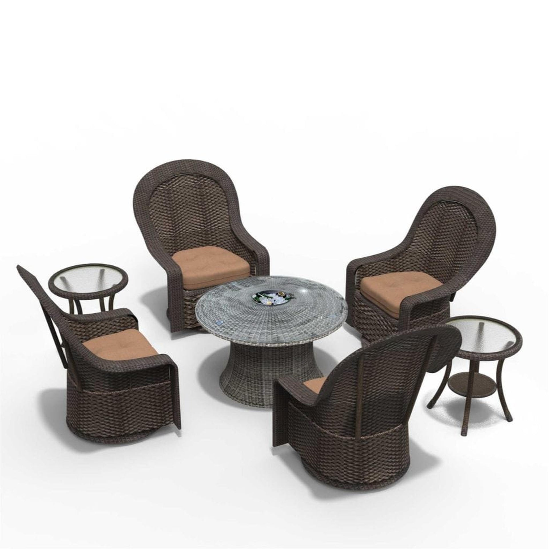 Direct Wicker Dark Brown 3-Piece/6-Piece Wicker Patio Bistro Set