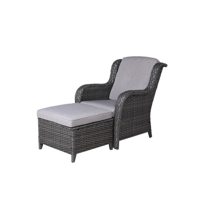 Direct Wicker Gray 5-Piece Wicker Patio Conversation Seating Set with Gray Cushions