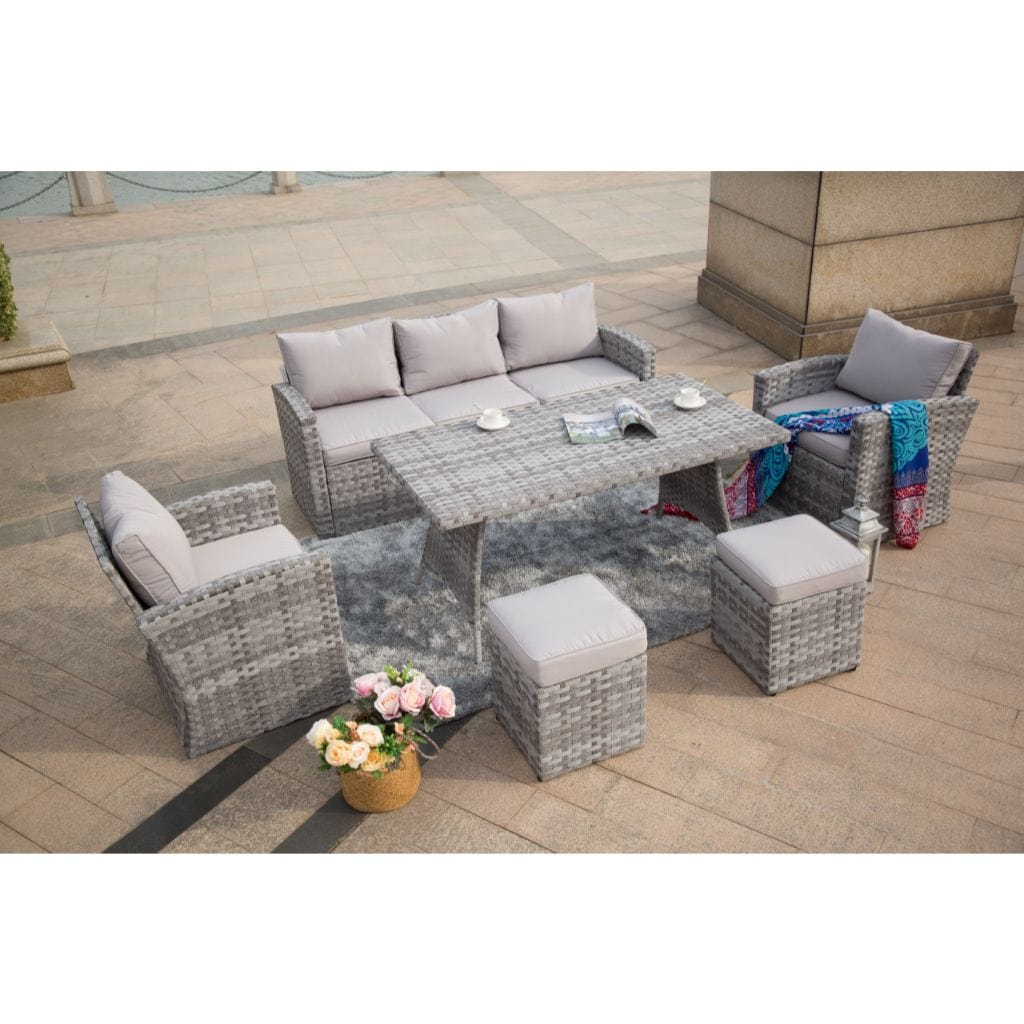 Rattan garden furniture sofa best sale dining set