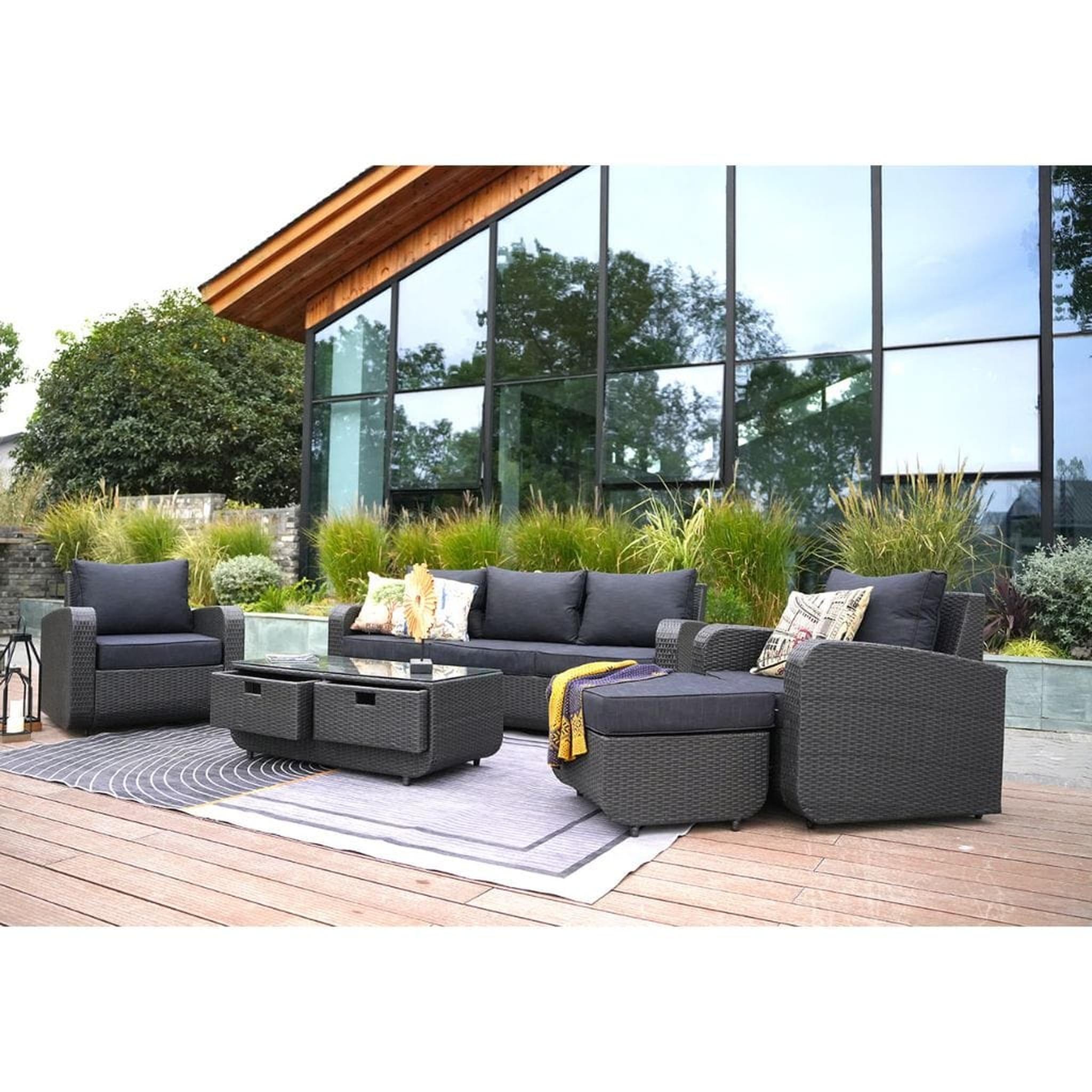 Direct Wicker Tiana Patio Garden Sectional Sofa - Thumbnail 2