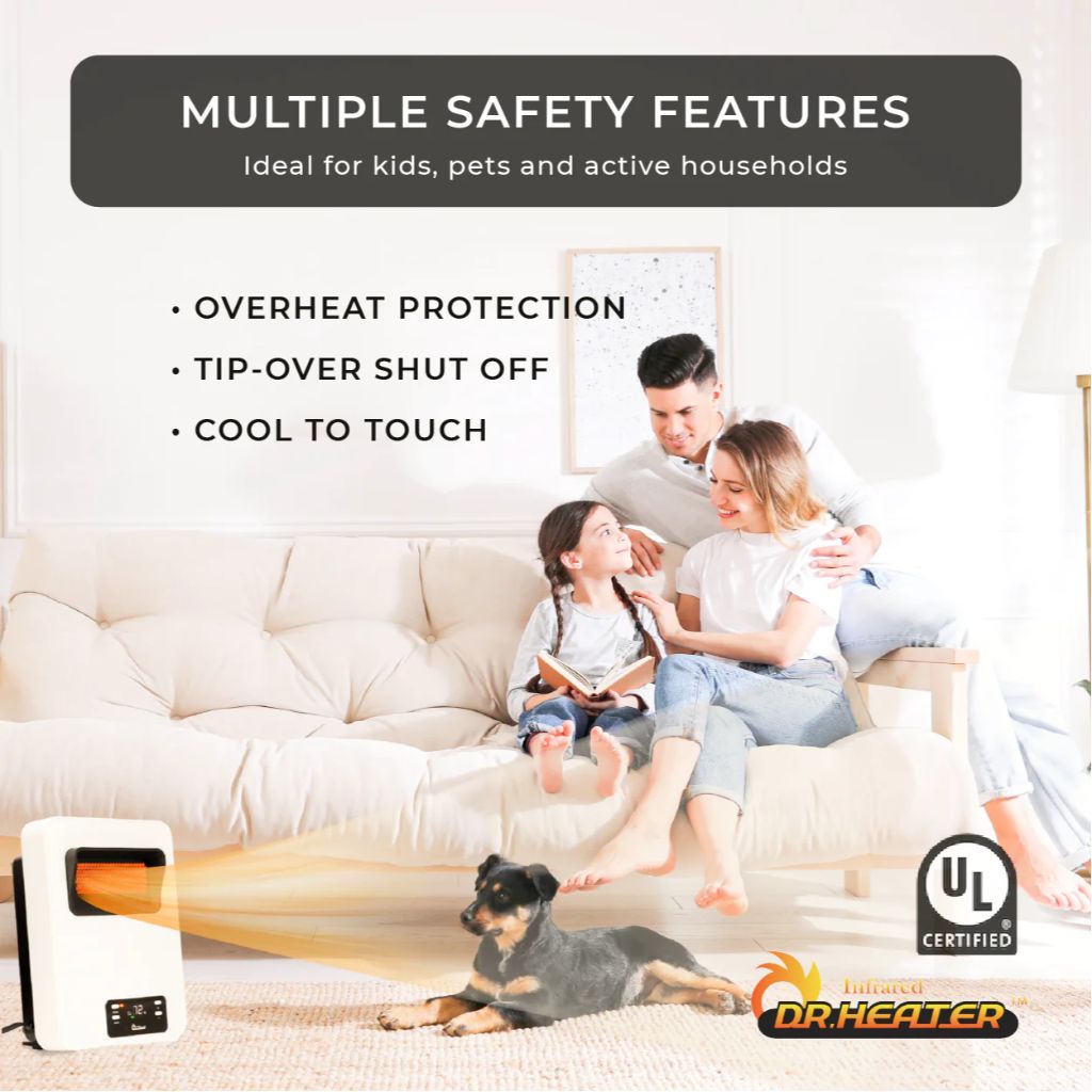 Dr. Infrared Heater 11" HeatStyle 2-Way Wall Mount or Portable Space Heater