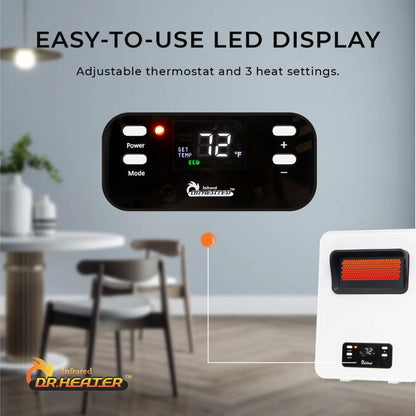 Dr. Infrared Heater 11" HeatStyle 2-Way Wall Mount or Portable Space Heater