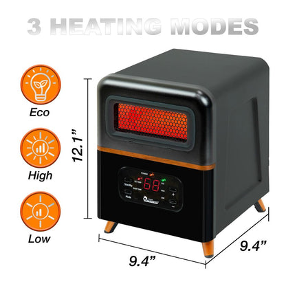 Dr. Infrared Heater 12" Dual Heating Hybrid Space Heater1500W with Remote