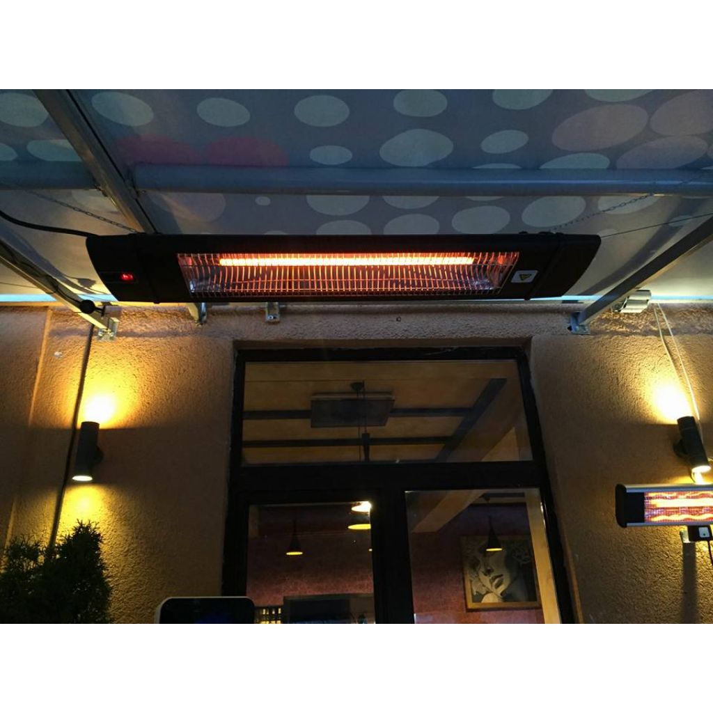 Dr. Infrared Heater 35" Black Carbon Wall Mount Ceiling Infrared Outdoor Patio Heater with Remote