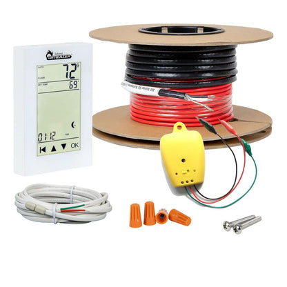 Dr. Infrared Heater 40Sqft 120V Electric Radiant Floor Heating Cable Kit with WIFI Thermostat and Installation Monitor