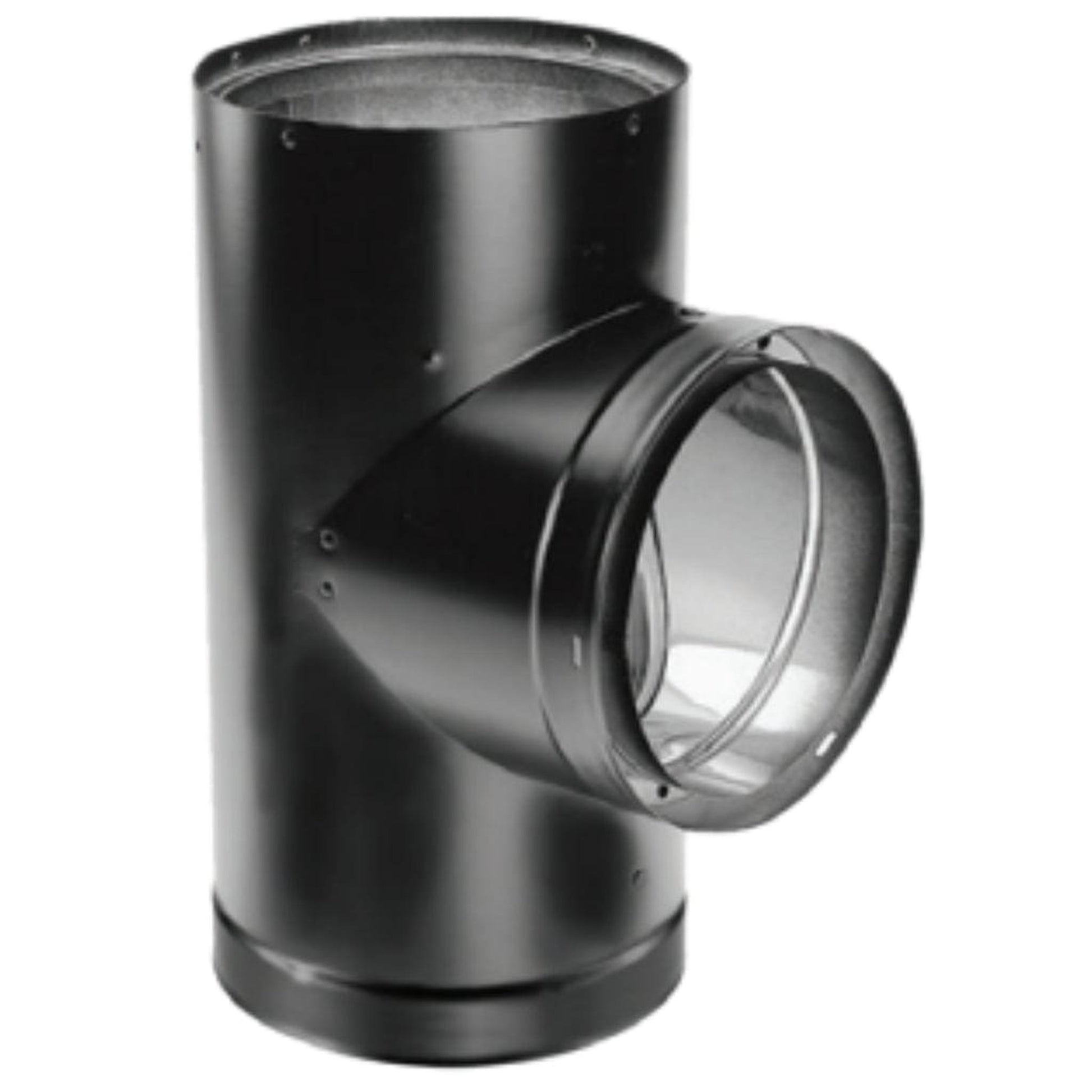 DuraVent DVL 8" Black Double-Wall Tee With Clean-Out Cap