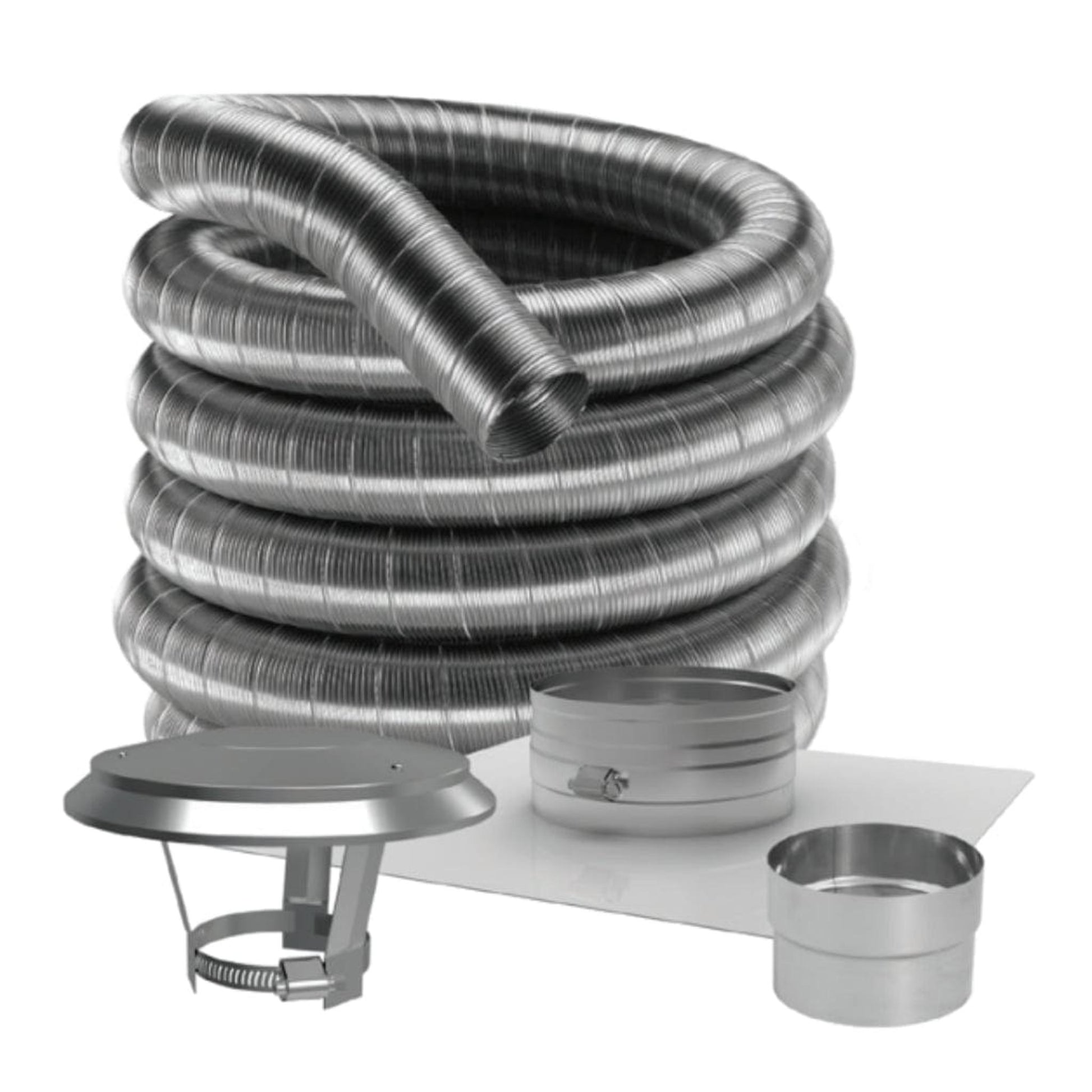 DuraVent DuraFlex 316 5.5" x 35' Stainless Steel Top Plate/Cap Kit
