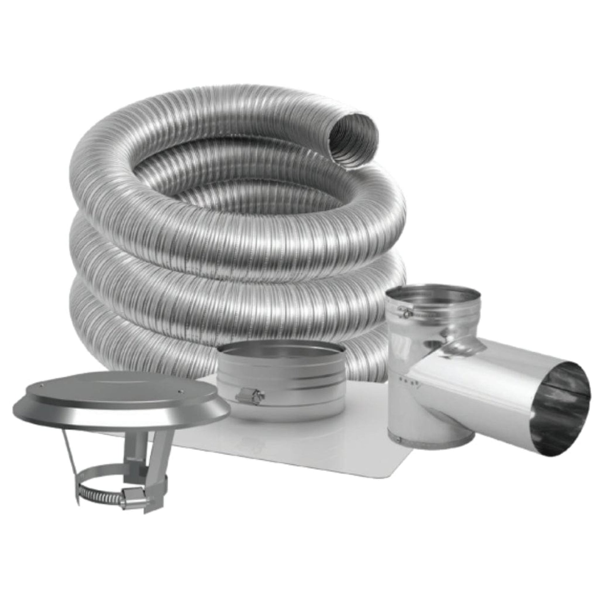 DuraVent DuraFlex Pro 7" x 20' Stainless Steel Tee Kit