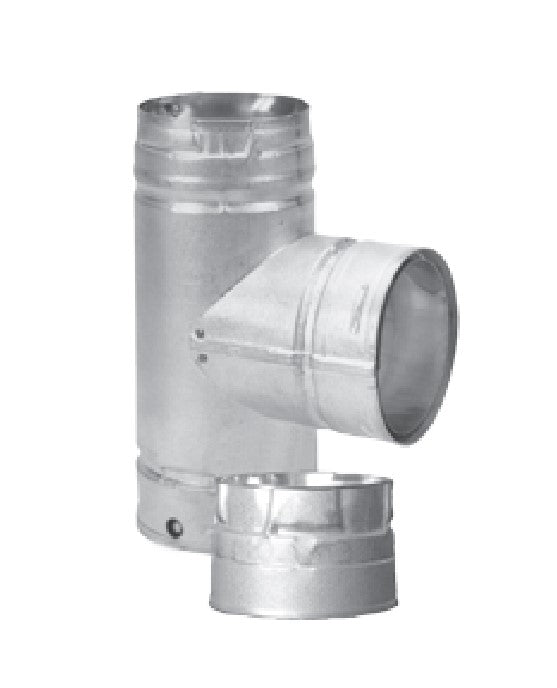 DuraVent PelletVent for Multi-Fuel 3" Galvalume Single Tee With Clean-Out Tee Cap