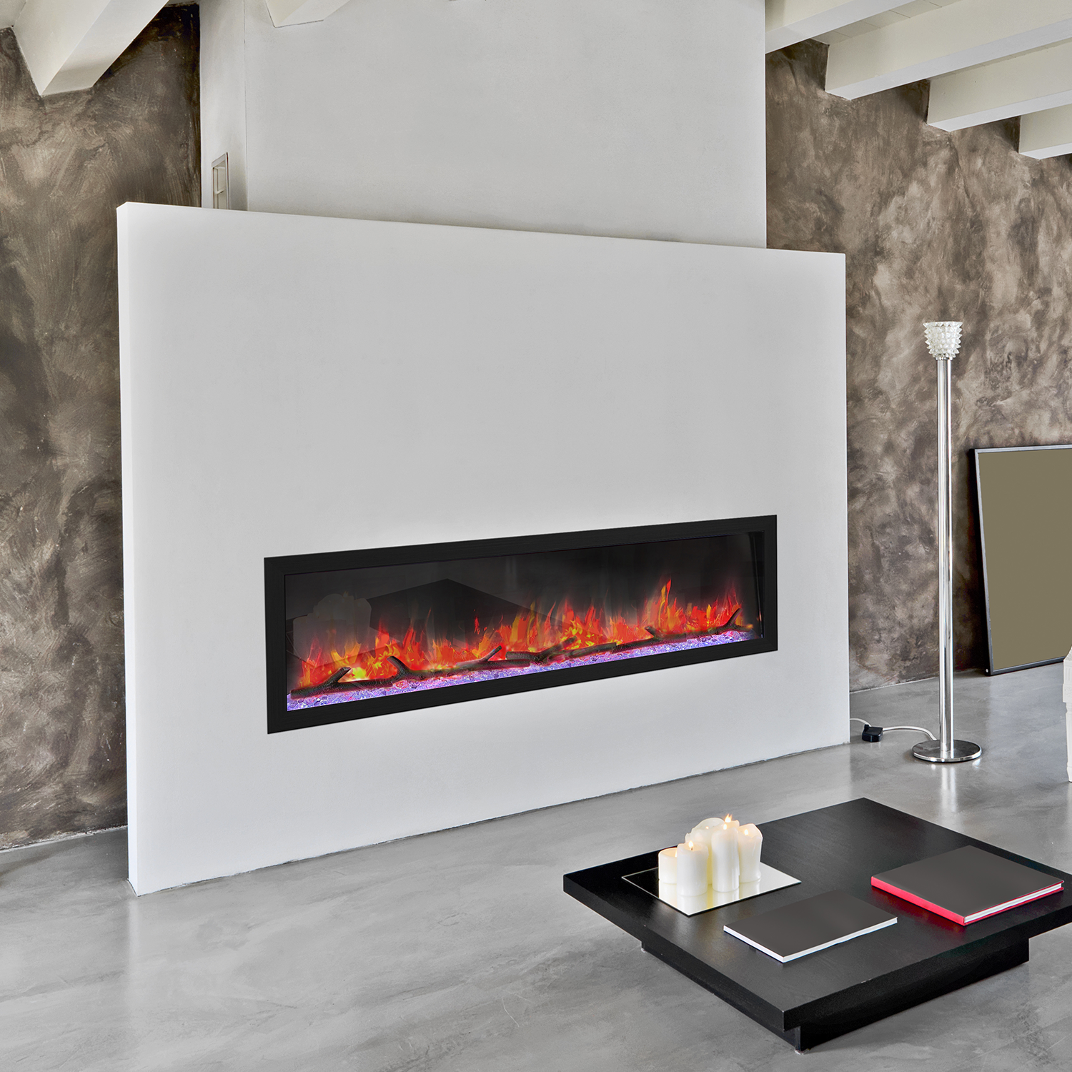 Dynasty 64" Cascade Smart Linear Electric Fireplace