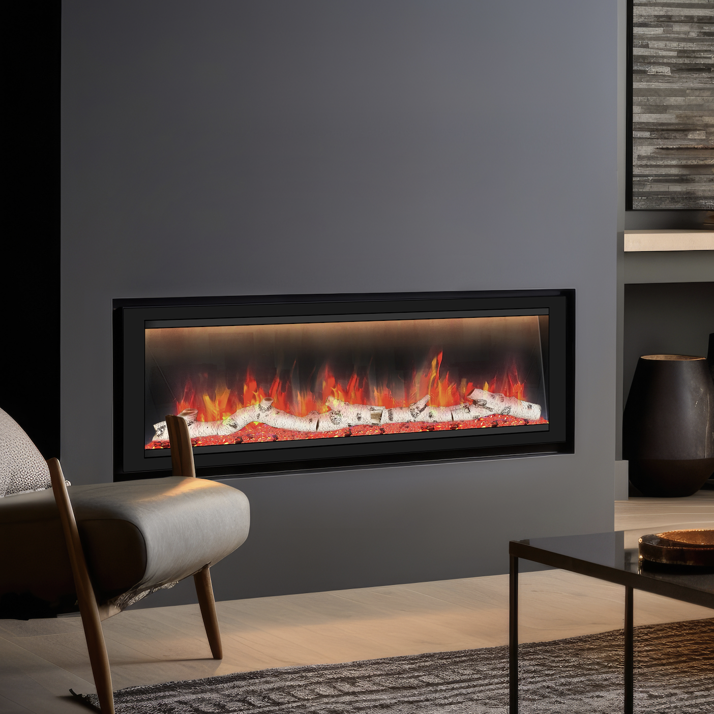 Dynasty Allegro 58" Built-in / Flush-Mount Smart Linear Electric Fireplace
